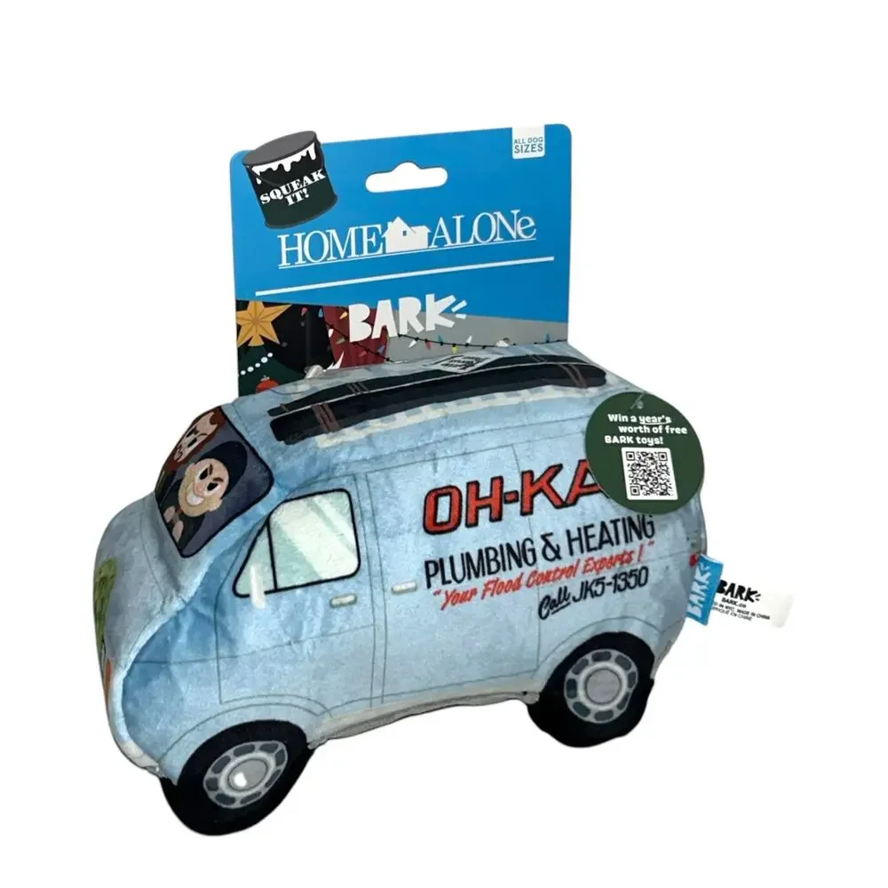 BARK‎ Home Alone Oh-Kay Chrismutts Van Dog Toy Plush Squeaky Play Toss Indoor